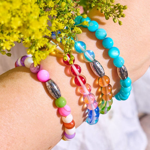 Regenbogen Wickelarmband | Galaxie Glasarmband